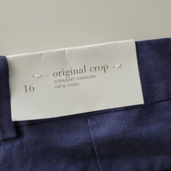 NWT LOFT Women's Pants Original Navy Blue Lightweight Linen Rayon Blend Size 16 - Picture 12 of 12